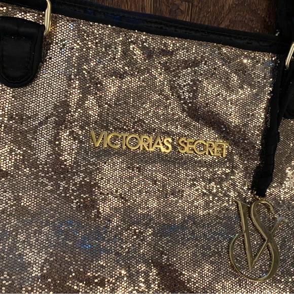 Victoria Secret Gold Glitter Sparkly Tote - Picture 5 of 16